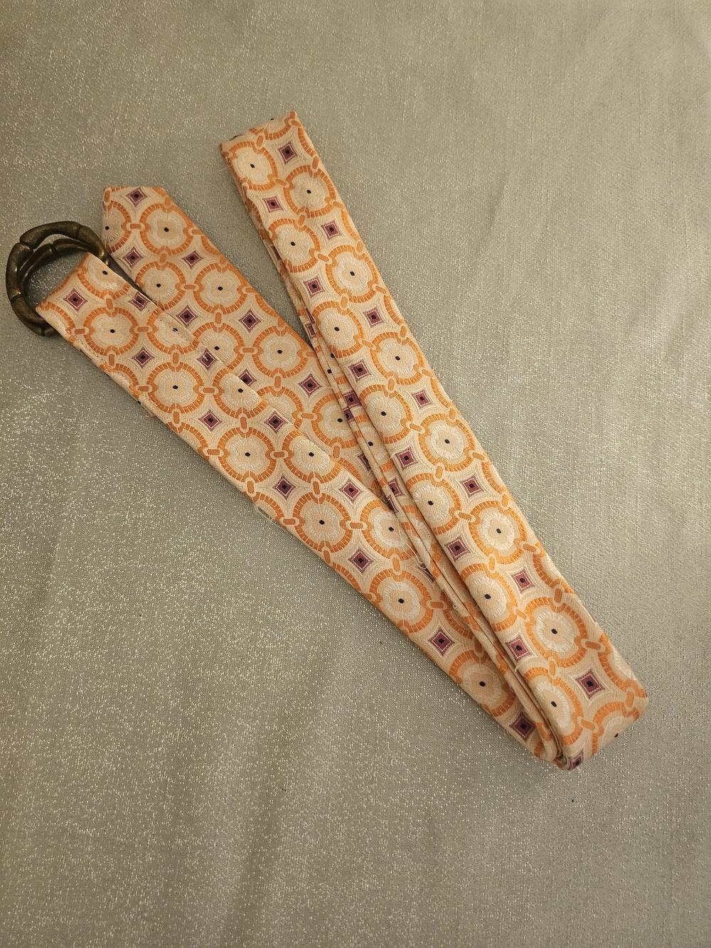 J. Crew Orange and Purple Geometric Fabric Belt